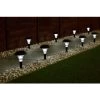 Solar Powered Black Post Lights - White 8pk