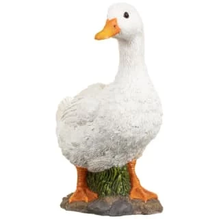 B&M Resin Duck Garden Ornament - White - Image 2