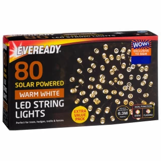 Eveready Solar Powered LED String Lights 80pk - Warm White - Image 2