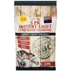 Instant Light Lumpwood BBQ Charcoal 3pk