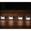 Solar Powered Stainless Steel Fence Lights 4pk