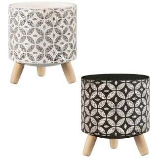 B&M Urban Eden Plant Pot On Tripod Stand - White - Image 2