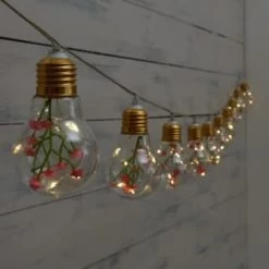 10 Solar Floral Lightbulb String Lights