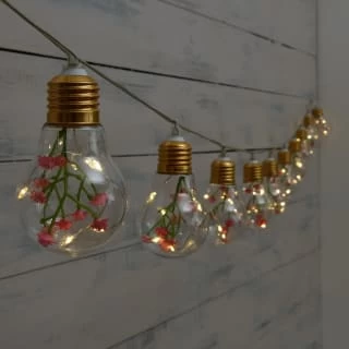 10 Solar Floral Lightbulb String Lights