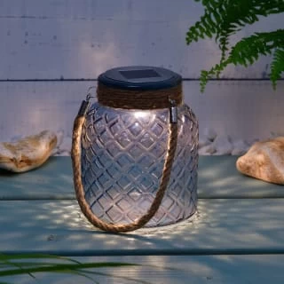 B&M Ocean Air Solar Powered Glass Lantern - Image 2