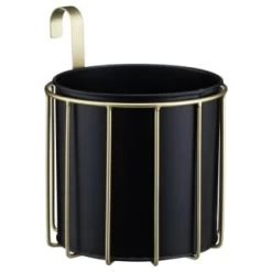 B&M New York Planter With Hook - Gold