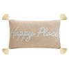 B&M Happy Place Embroidered Cushion