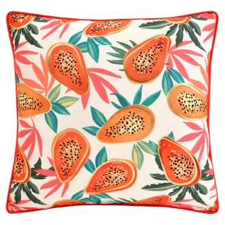B&M Papaya Print Shower Resistant Cushion 43 X 43cm
